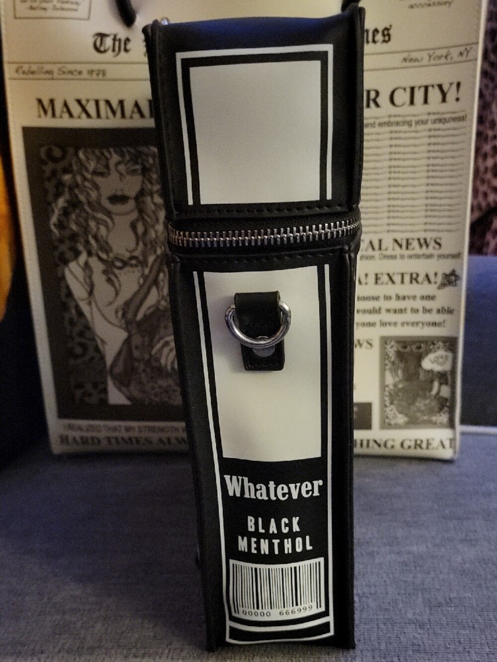 Killstar Black & White 'Whatever' Cigarette Pack Convertible Backpack - Picture 5 of 7